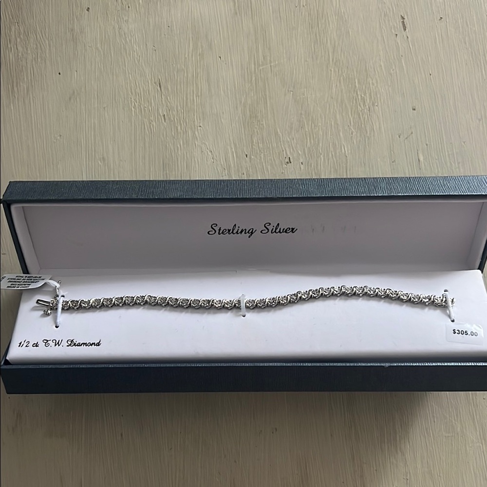 Sterling Silver Diamond Bracelet
